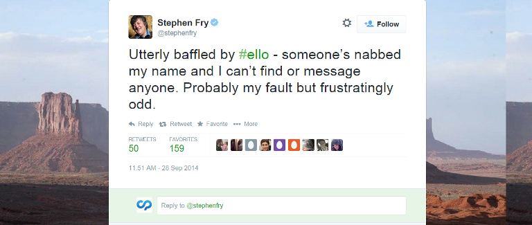 Ello Stephen Fry