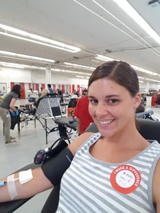 Kami donating blood.