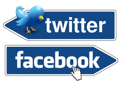 Twitter and Facebook logos