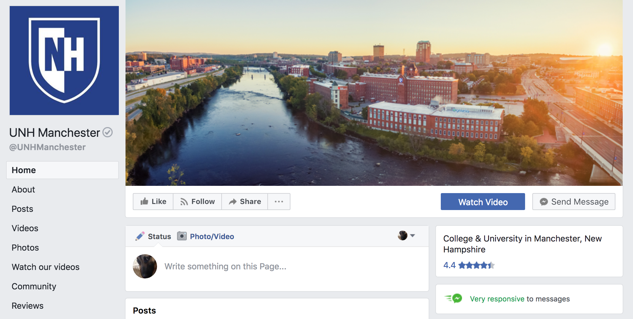 UNH Manchester Facebook page