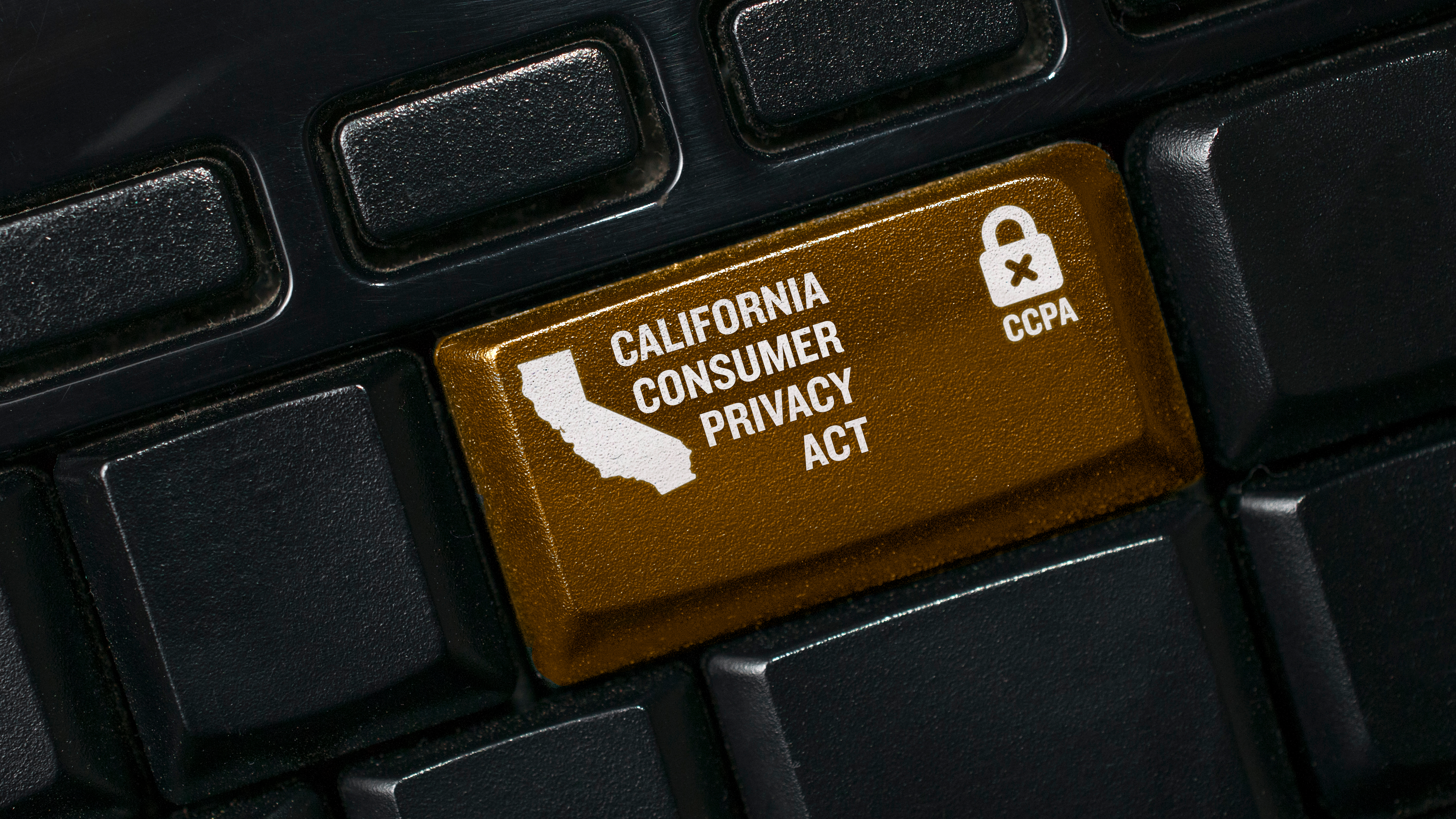 California Consumer Privacy Act image of keyboard. Decorative Only.